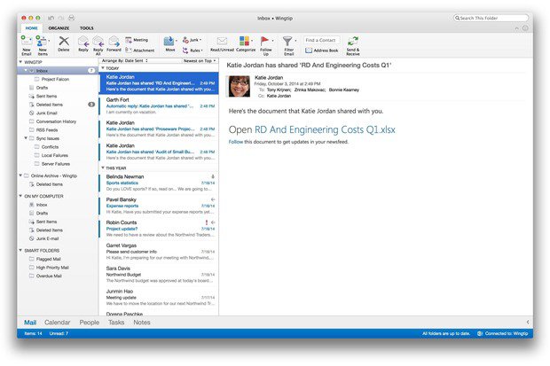 outlook for mac book pro
